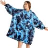 The "Galaxy" Oversized Wearable Blanket – Blue Tie-Dye Fleece Hoodie