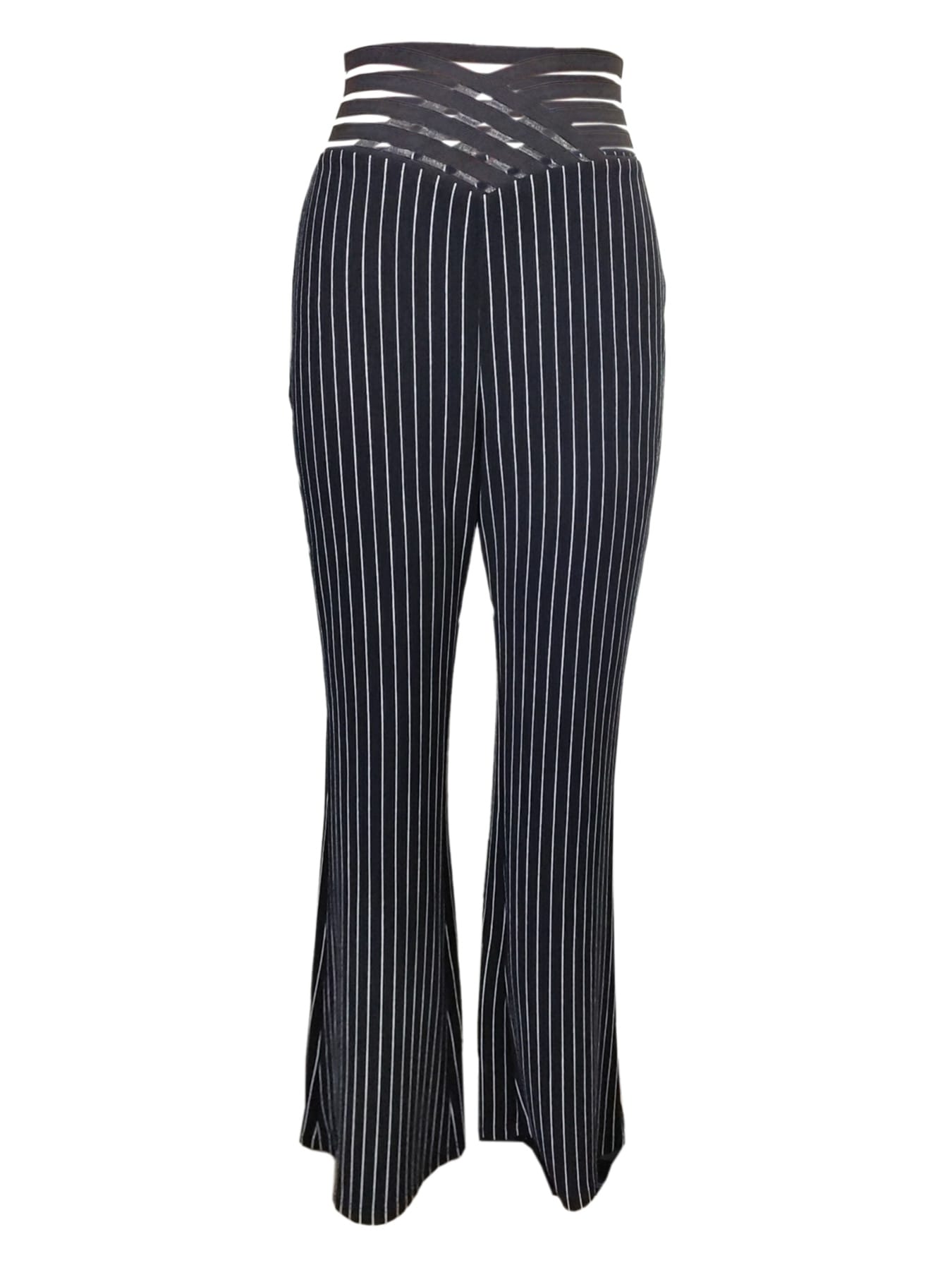 Ladies' Solid Color Hollow Out Fashionable Slim Fit And Slimming High Waisted Pants - Image 3