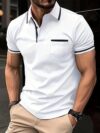 Men's Summer Polo Shirt with Button Pocket