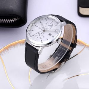 Sophisticated Men's Watches – 30M Waterproof, Genuine Leather Strap, and Luminous Hands