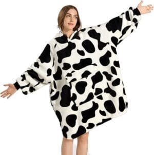 Krifey Wearable Blanket Hoodie – Oversized Sherpa Sweatshirt with Giant Pocket, Thoughtful Birthday Gift for Mom, Women, Men, and Girlfriend