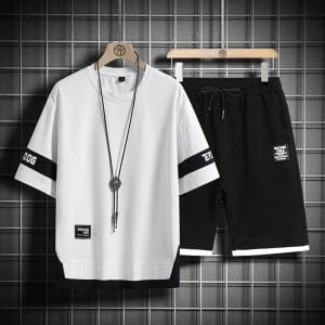 Men's Black and White Streetwear Set
