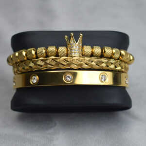 Women's crown inspired woven bracelet sets