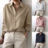 Long sleeve cotton color shirt ladies
