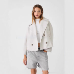 Stylish Short Double-Breasted Coat for Women