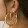 Broad round hoops for women