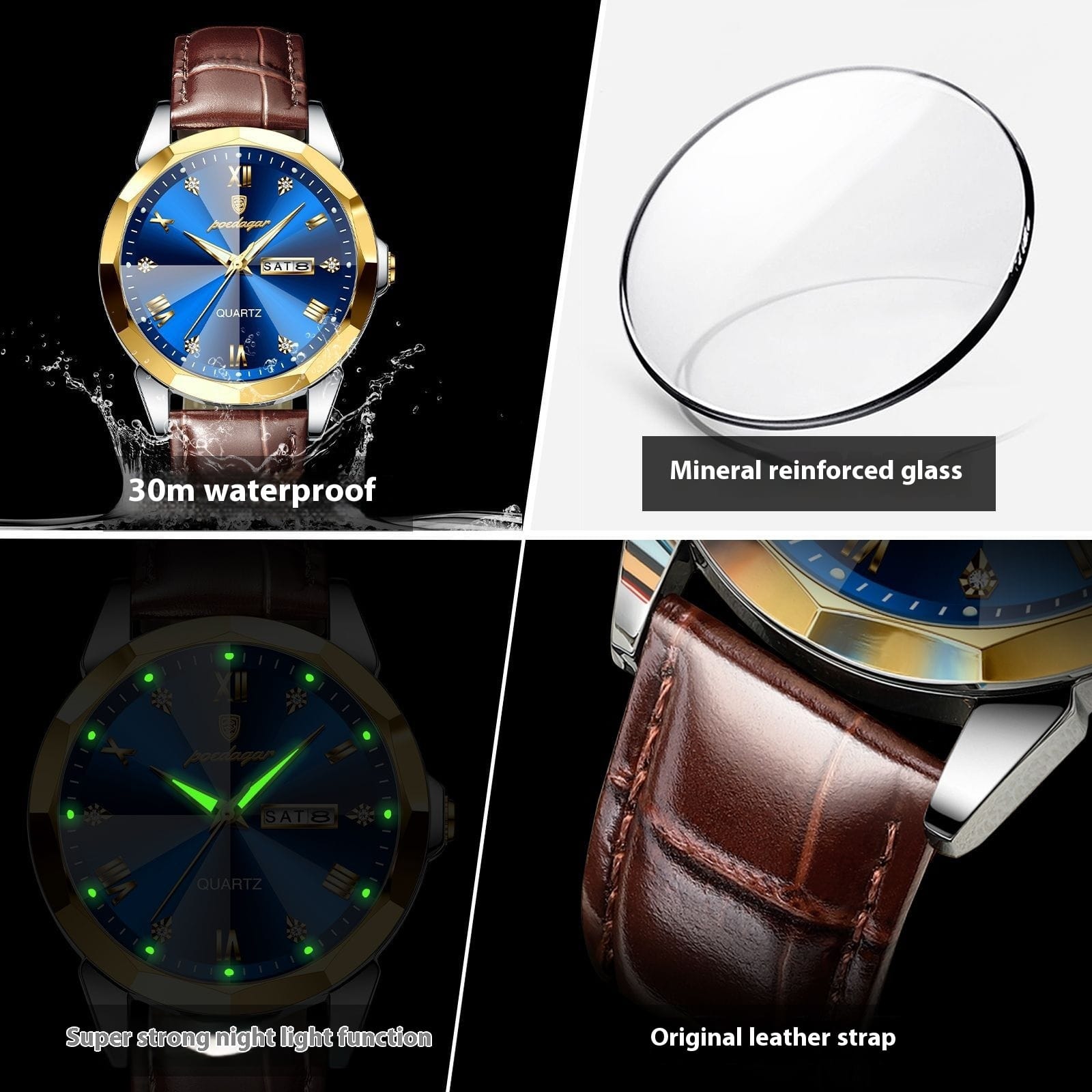 Belt Style Men's Waterproof Luminous Fashion Quartz Watch - Image 9