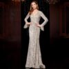 Long Sleeve Ladies Evening Dress Sequin