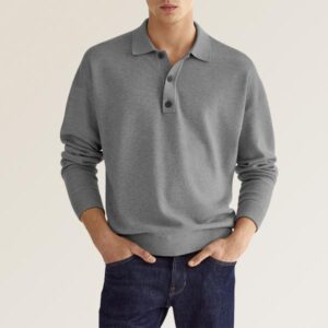 Men's Casual Polo Shirt Long Sleeve