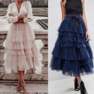 Long stylish layered tulle skirts for women