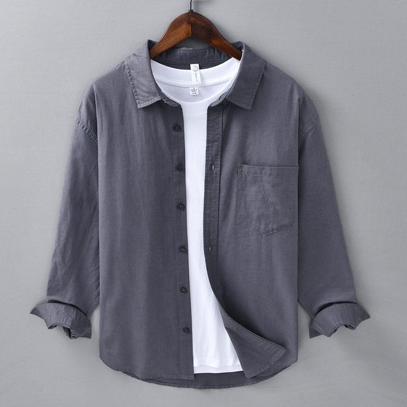 Best Long Sleeve Cotton Linen Shirts Men - Image 6