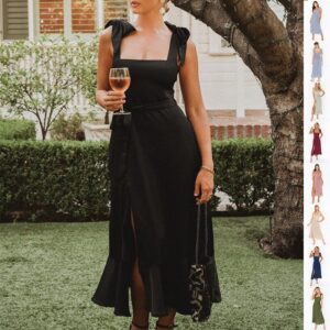 Midi Summer Dress for Women with Sleeves