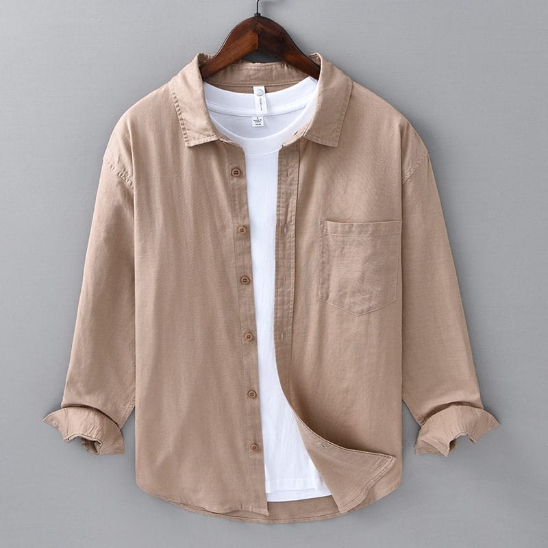 Best Long Sleeve Cotton Linen Shirts Men - Image 9