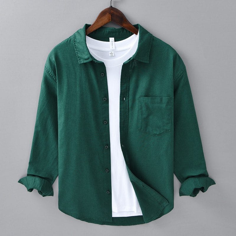 Best Long Sleeve Cotton Linen Shirts Men - Image 10