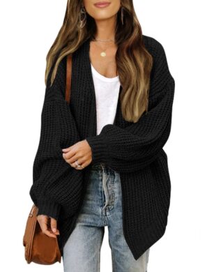 Long Sleeve Oversized Cardigan for Women With Pockets