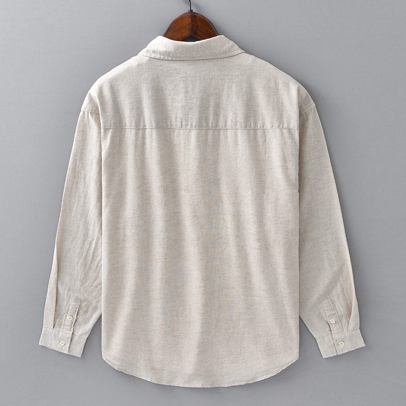 Best Long Sleeve Cotton Linen Shirts Men - Image 4