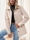 Women's Beige Button-Up Utility Jacket