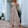 Smocked Floral Wide-Leg Jumpsuit
