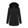 Best Women's Winter Parka Coat With Faux Fur Hood Mid Length