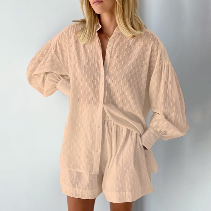 Cotton Button-Up Shirt and Shorts Set - Image 4