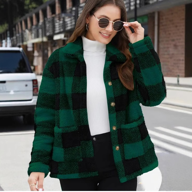 Women’s Plaid Sherpa Jacket - Image 5