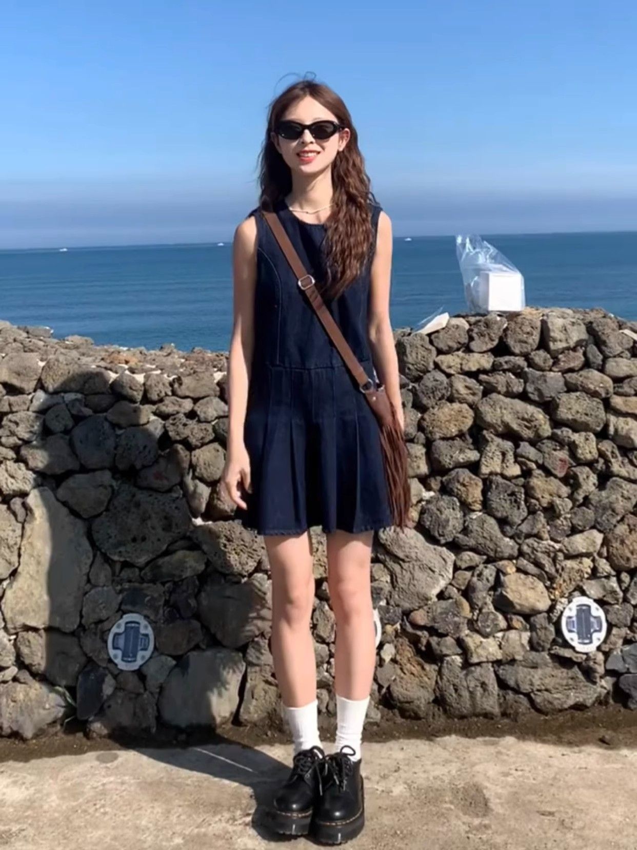 Effortless Style: Casual Navy Blue Sleeveless Mini Dress for Women
