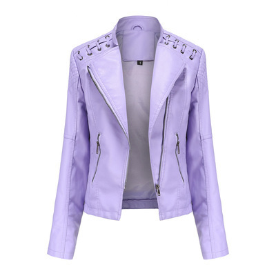 Women’s Leather Jacket with Lace-Up Shoulders - Image 6