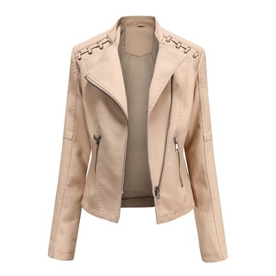Women’s Leather Jacket with Lace-Up Shoulders - Image 8