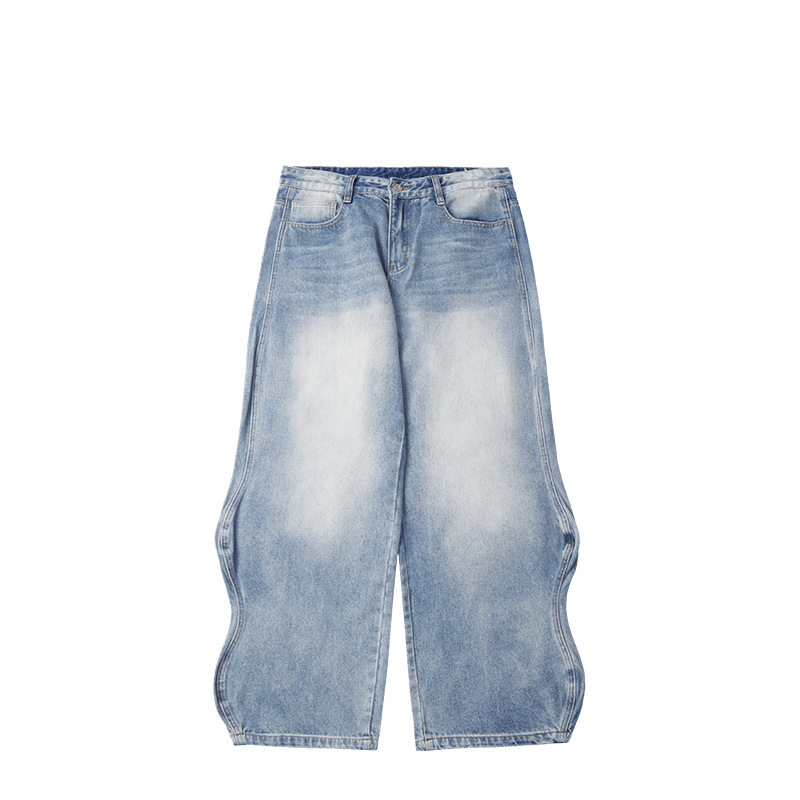 Men’s Loose Fit Washed Gradient Denim Pants - Image 8