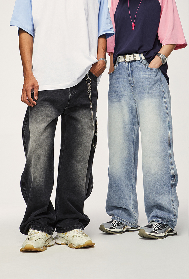 Men’s Loose Fit Washed Gradient Denim Pants - Image 3