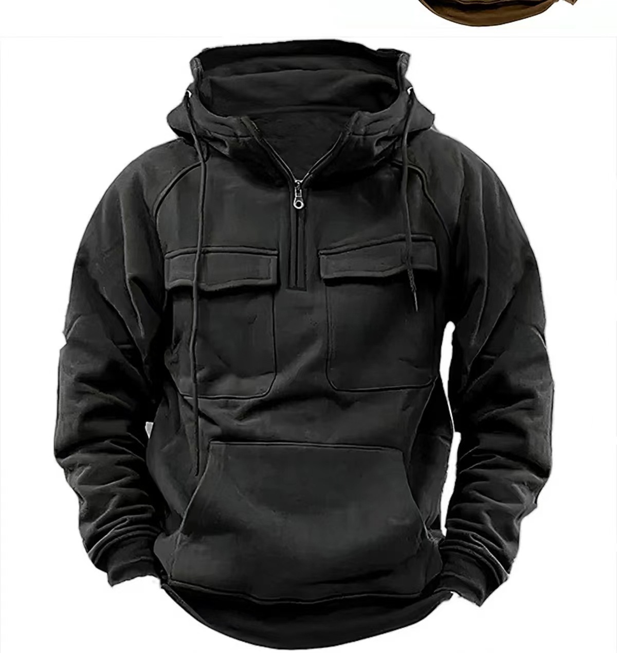Men's Quarter-Zip Cargo Hoodie - Image 7