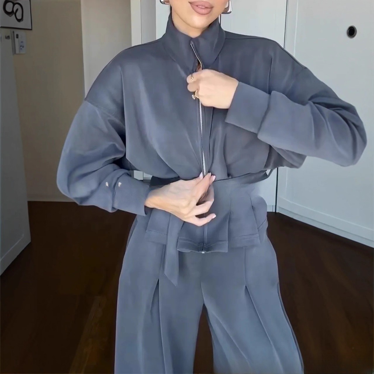 Elegant Belted Wide-Leg Two-Piece Set - Image 4