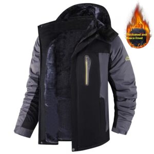 Men's Waterproof Fleece Lined Winter Jacket – Thermal, Non-Iron, Plus Sizes