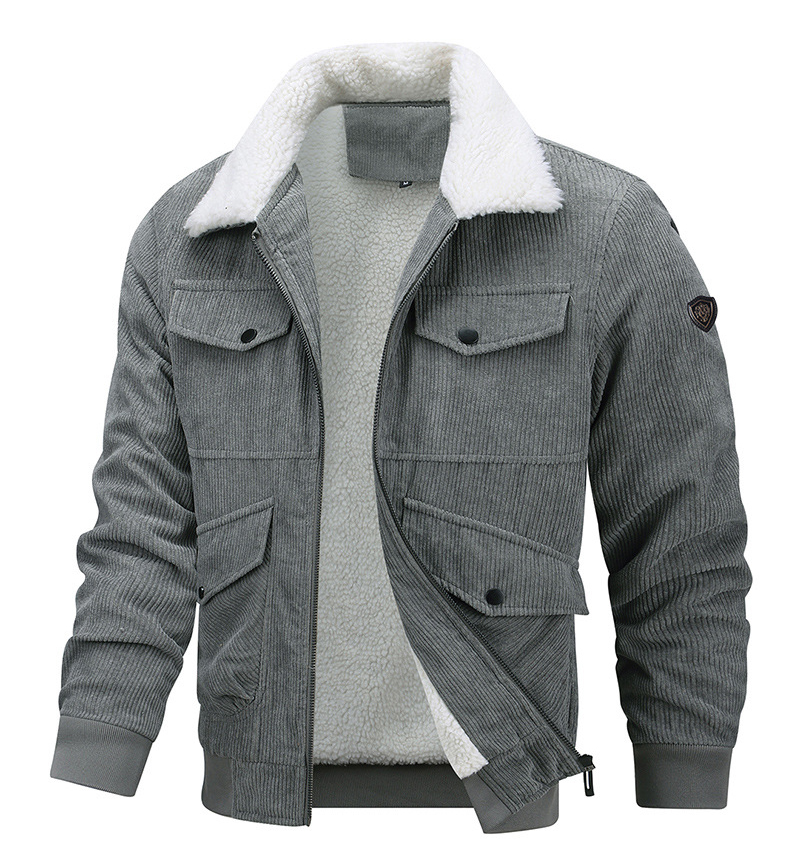 Men’s Sherpa-Lined Winter Jacket – Windproof Coat
