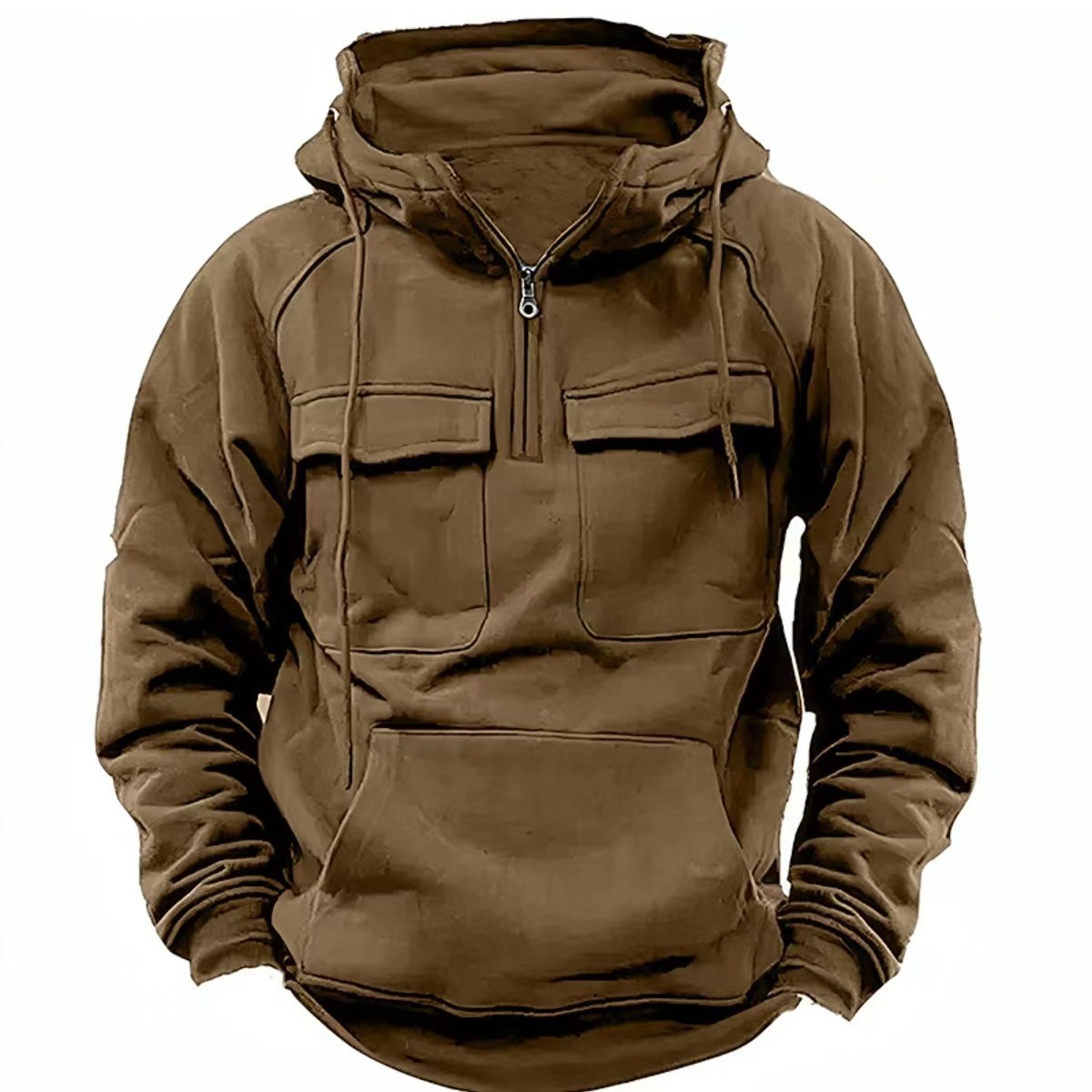 Men's Quarter-Zip Cargo Hoodie - Image 5