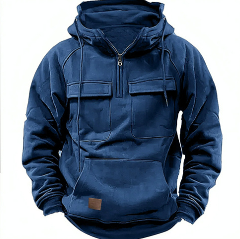 Men's Quarter-Zip Cargo Hoodie - Image 4