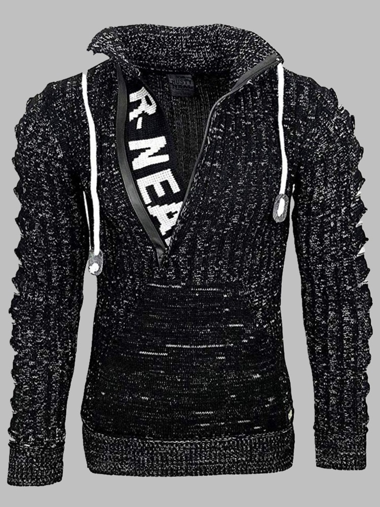 Men’s Distressed Knit Pullover#1 Best Slim Urban Streetwear - Image 9
