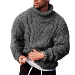 Stylish Men's Heavyweight Knit Sweater - #1 Soft Winter Turtleneck