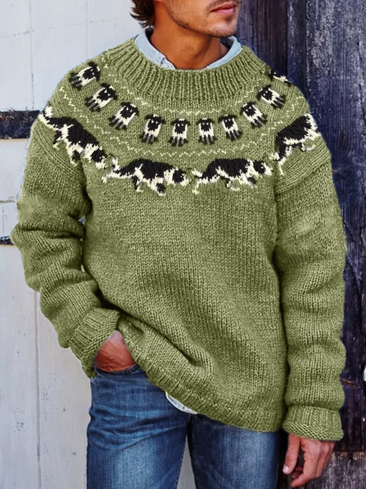 Men's Fair Isle Crewneck Pullover Sweater - Image 4