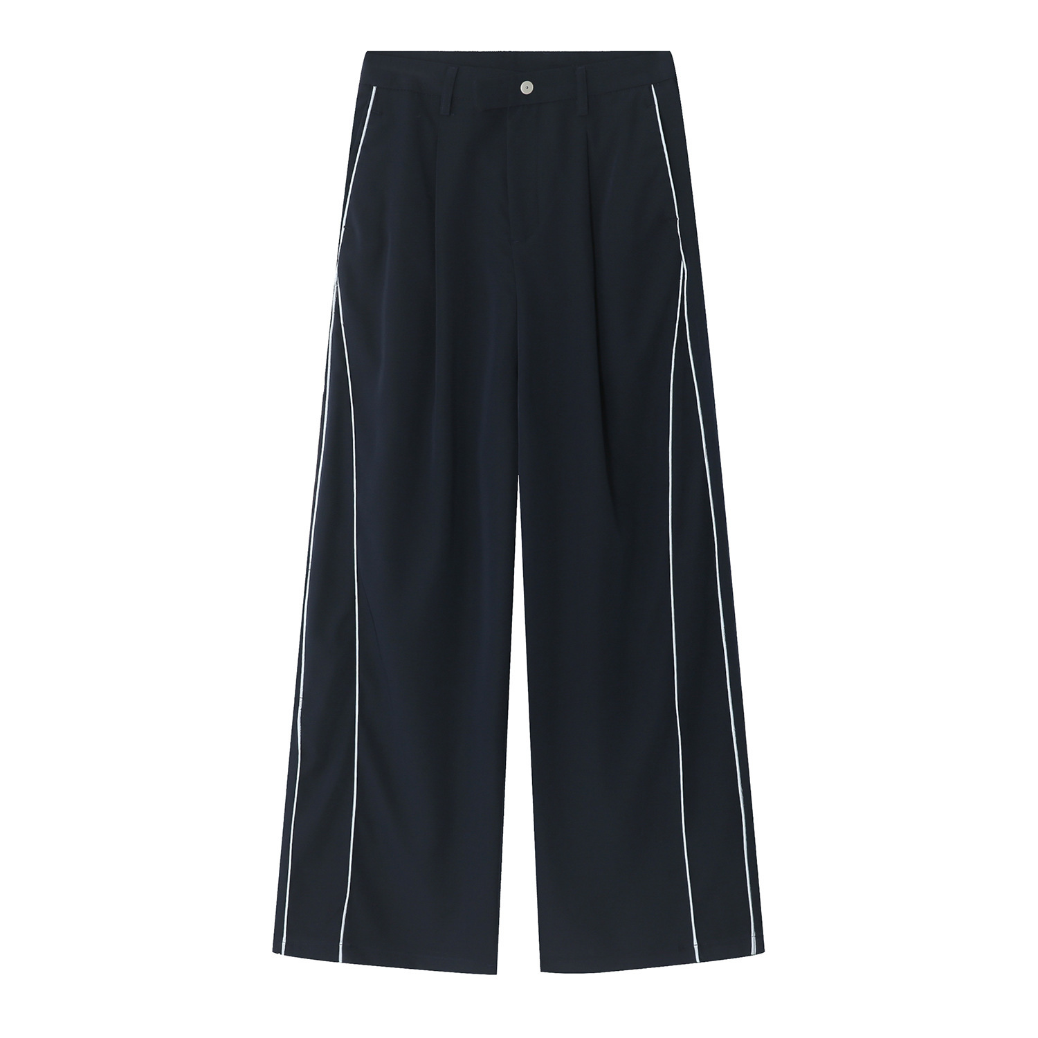 Men’s Baggy Straight-Leg Pants - Loose Fit Side-Stripe Streetwear Trousers - Image 2