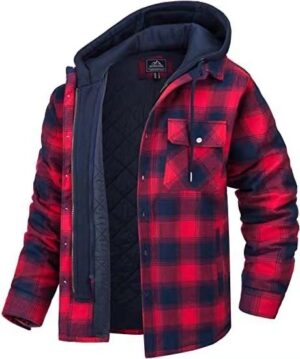 Men’s Sherpa-Lined Plaid Shirt Jacket