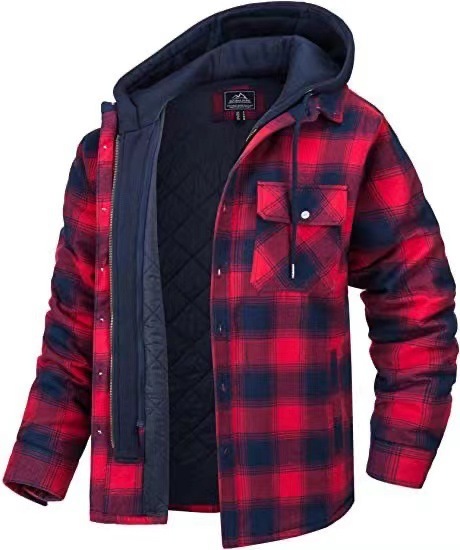 Men’s Sherpa-Lined Plaid Shirt Jacket