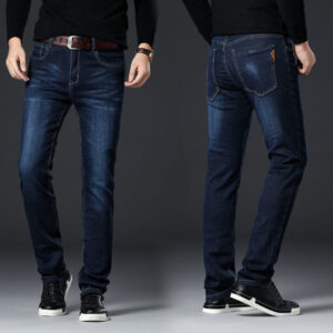 Men’s High-Rise Comfort Stretch Jeans – Relaxed Fit Denim