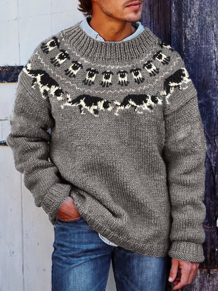 Men's Fair Isle Crewneck Pullover Sweater - Image 10