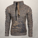 Men’s Distressed Knit Pullover#1 Best Slim Urban Streetwear - Image 10