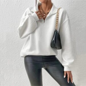 White Quarter-Zip Pullover: The #1 Perfect Essential for Women
