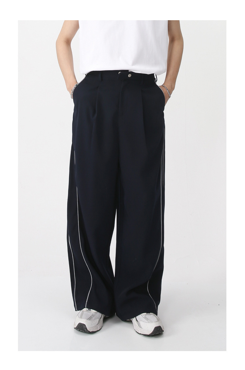 Men’s Baggy Straight-Leg Pants - Loose Fit Side-Stripe Streetwear Trousers - Image 5