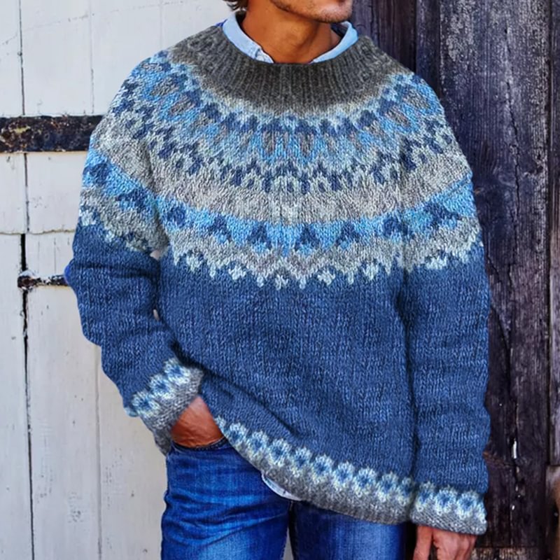 Men's Fair Isle Crewneck Pullover Sweater - Image 2
