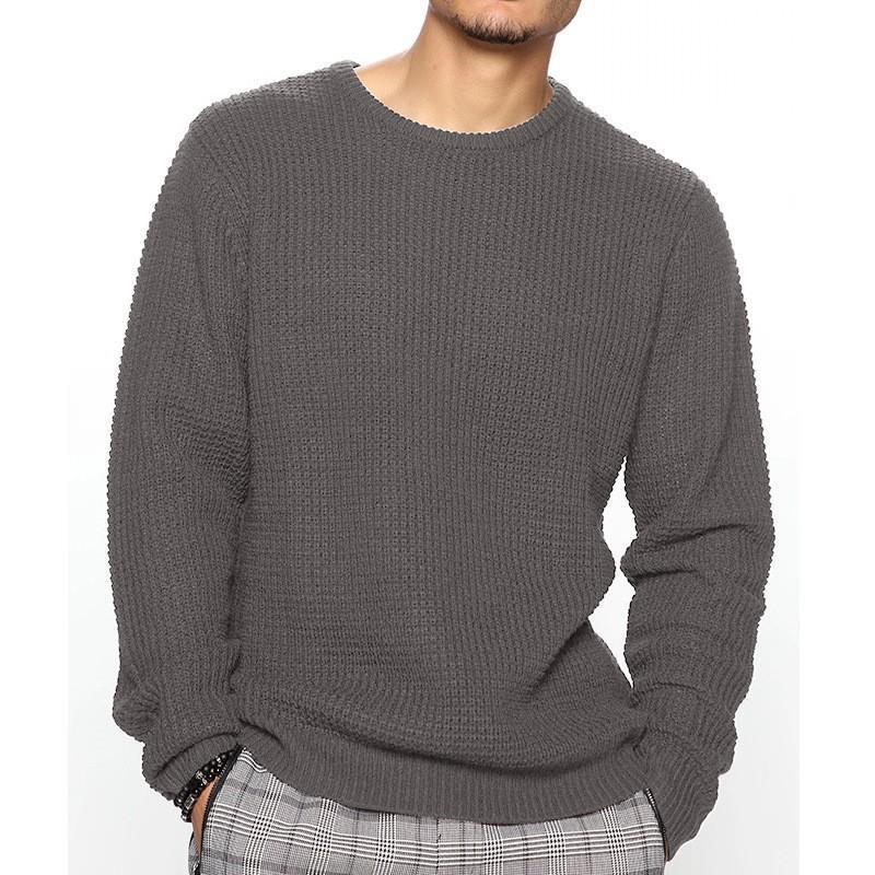 Casual Loose Fit Waffle Knit Sweater - Image 6