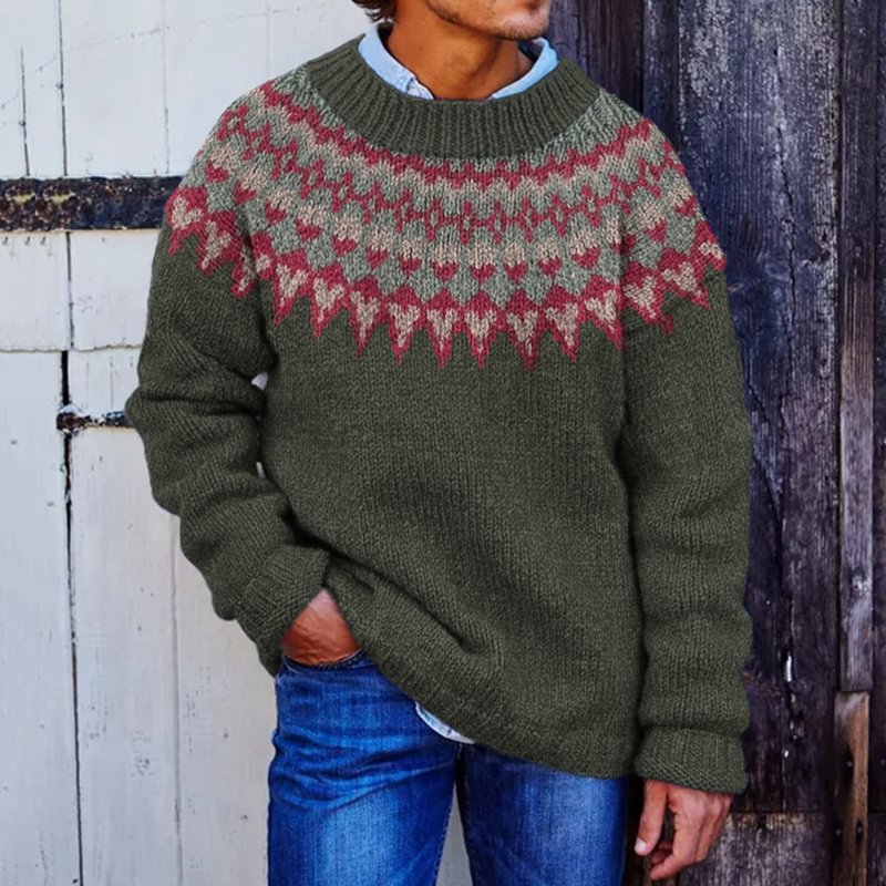 Men's Fair Isle Crewneck Pullover Sweater - Image 3